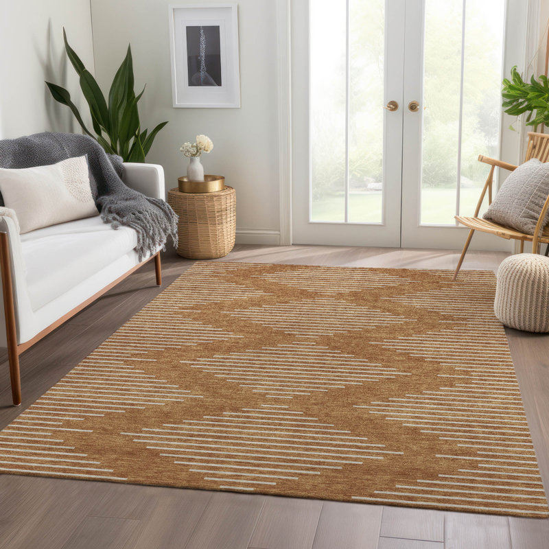 Tapis géométrique Premium lavable à la machine Colmenero AMF1016, Rectangulaire 8 pi x 10 pi