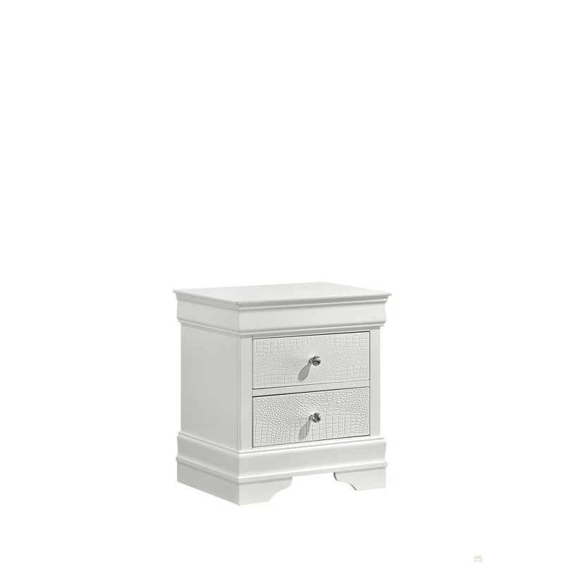 2-Drawer Night Stand Made With Wood, White