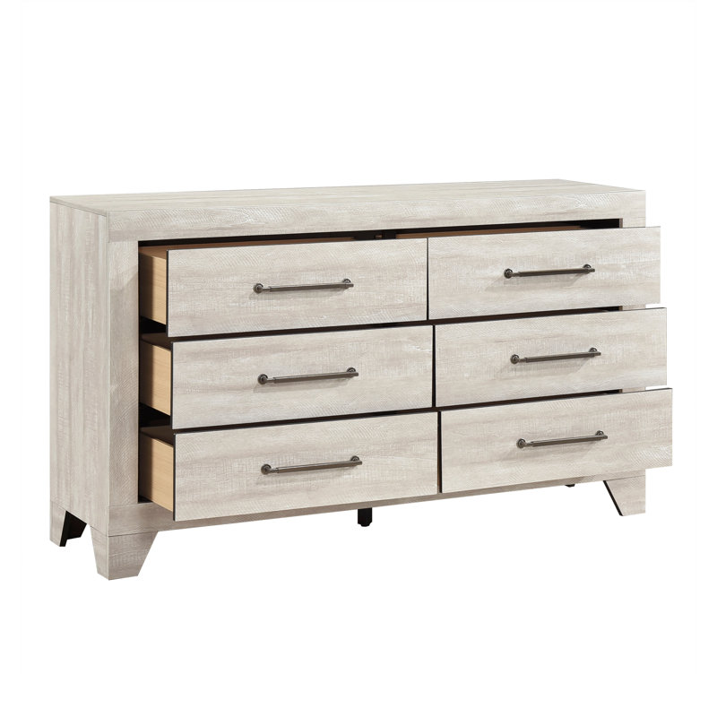 Mittal 58" W 6-Drawer Solid Wood Dresser