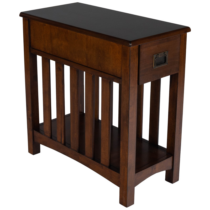 Larina Shaker Wood Side Table, Dark Cherry
