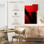 Silhouette de saxophone Abarca sur fond rouge-108438544