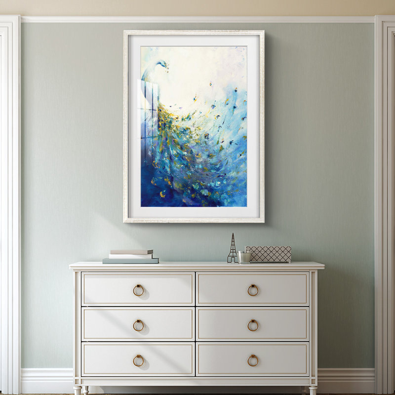«Beautiful Fall I» - Toile tendue avec châssis, H 28,5 po x l 20,5 po, Blanc