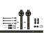 Ensemble de quincaillerie pour porte de grange standard Wagon-50228554-50228553