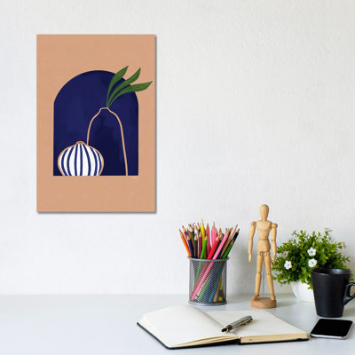 Blue Ceramics 1 Piece Wrapped Canvas Wall Art