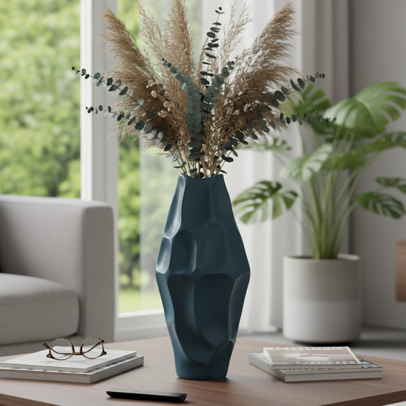 Antwerp Handmade Table Vase, Teal, 21" H x 9" W x 9" D