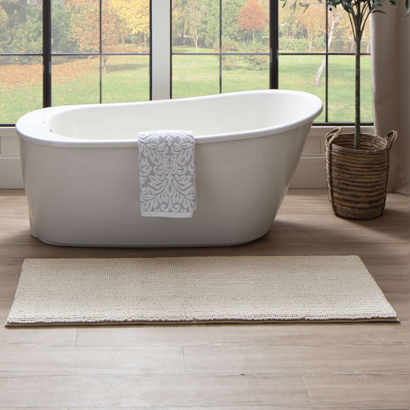 Tapis pour salle de bain Wagnon, Parchemin, L 24 po x L 60 po