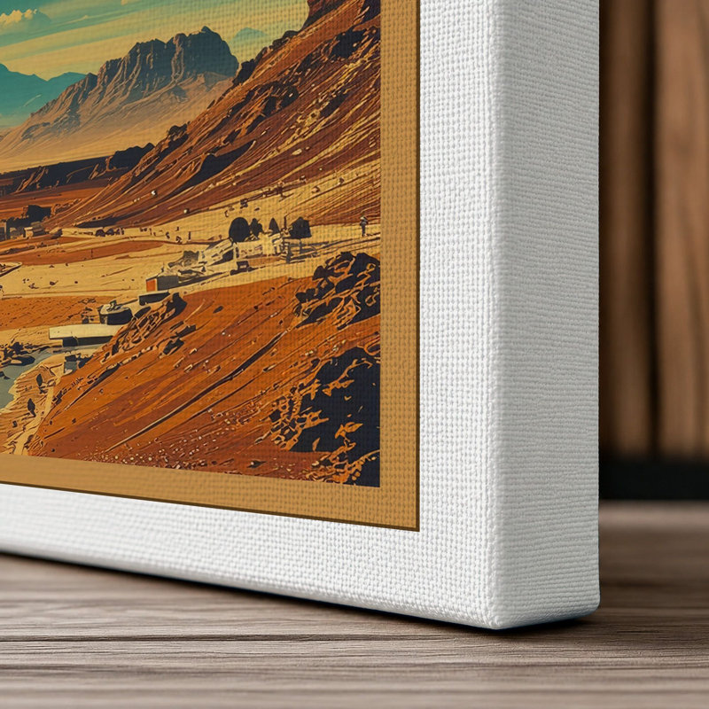 Alien Planet Rise Retro - Wrapped Canvas, 24x16 - 61.0 x 40.6 cm, White Border