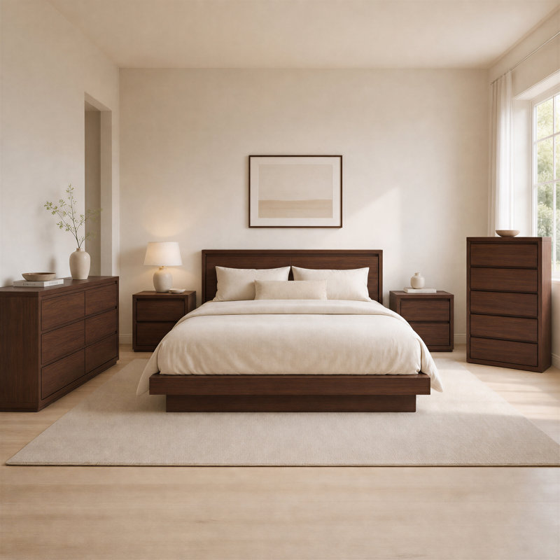 Dresser & Nightstand Set, Walnut