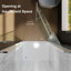 Porte de douche pivotante semi-sans cadre en chrome avec verre transparent