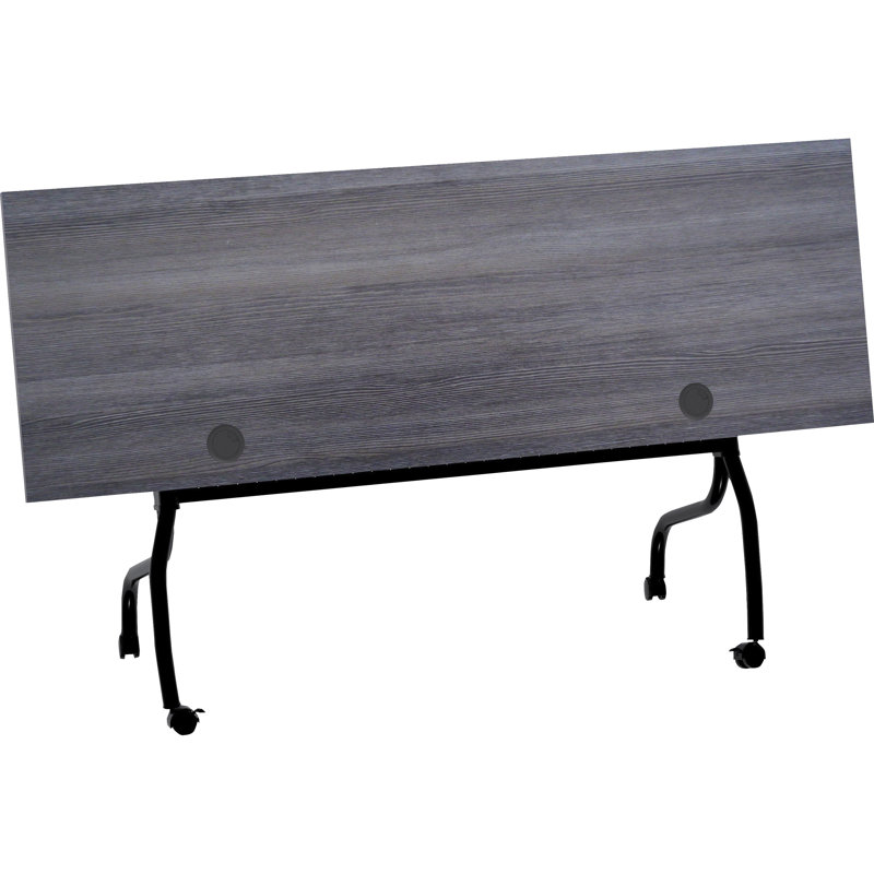 Charcoal Flip Top Training Table with Black Metal Base