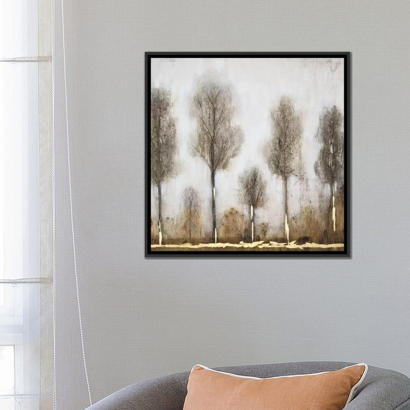 «Gray Day I», reproduction sur toile, H 18 po x l 18 po x P 1,5 po, Toile avec cadre noir, Pas de tapis