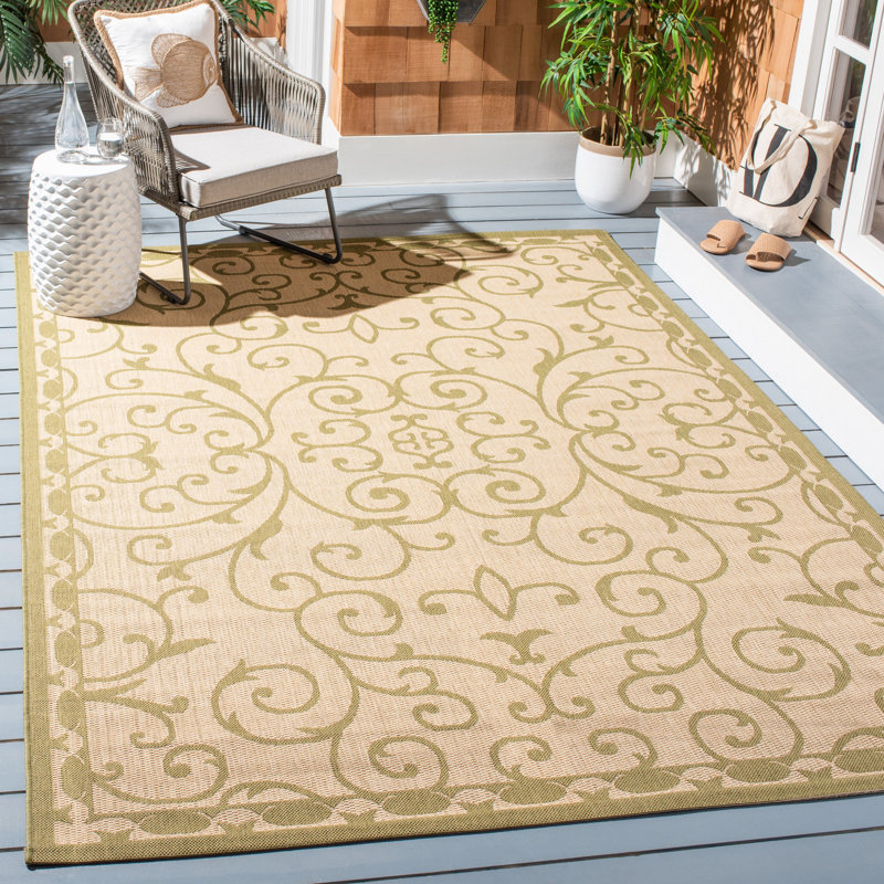 Tapis d'intérieur / extérieur à fleurs Herefordshire Performance, Rectangle 6 pi 7 po x 9 pi 6 po