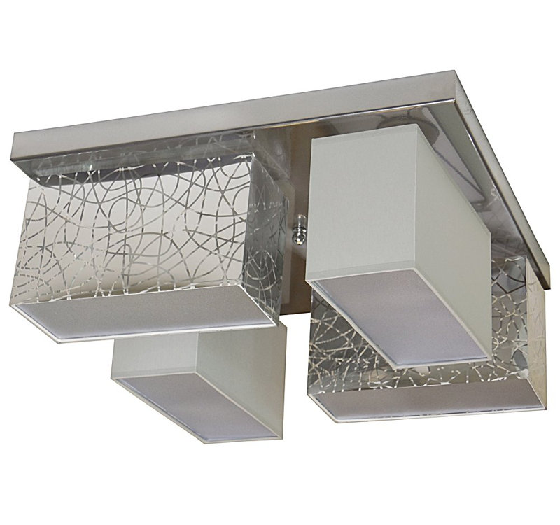 Pascoe Fabric Semi Flush Mount, Silver/Grey