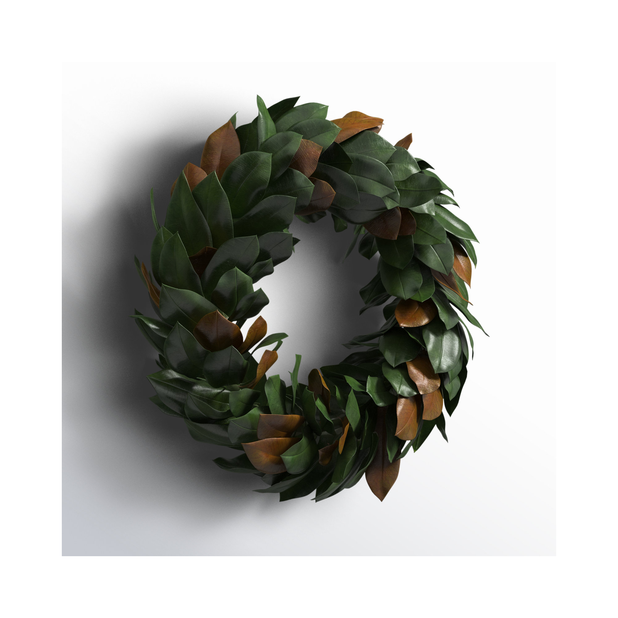 Barrigan Handcrafted Faux Magnolia Metal Wreath, 30" H x 30" W x 6" D