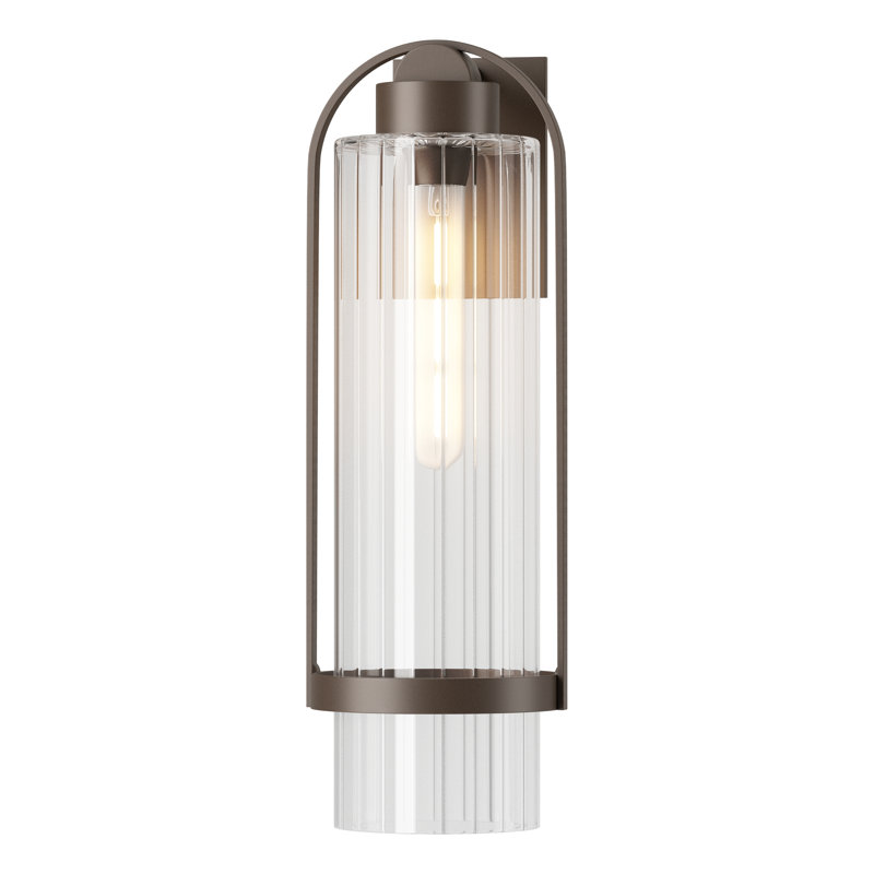 Applique murale en aluminium Alcove, Verre transparent, Bronze côtier, H 23,2 po x l 7,8 po x P 8,3 po