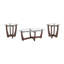 Table basse 48 po ovale en verre, table basse ronde cerise avec plateau en verre, petite table basse pour salon, bureau et appartement