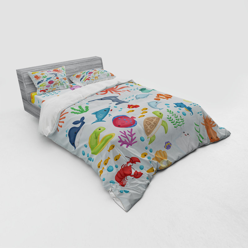 Coastal Polyester Duvet Cover, Queen Duvet Cover + 3 Additional Pieces
