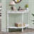 2'' Retro Circular Curved Half-Moon Console Table with Cloud Design Top and Open Shelf Solid Wood Frame and Legs-207327586