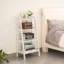 Basicwise 4 Tier Freestanding Ladder Shelf Open Bookcase and Display Rack for Books Plants & Decorative Accessories Stylish Storage & Organization Solution for Living Room Bedroom or Office Décor