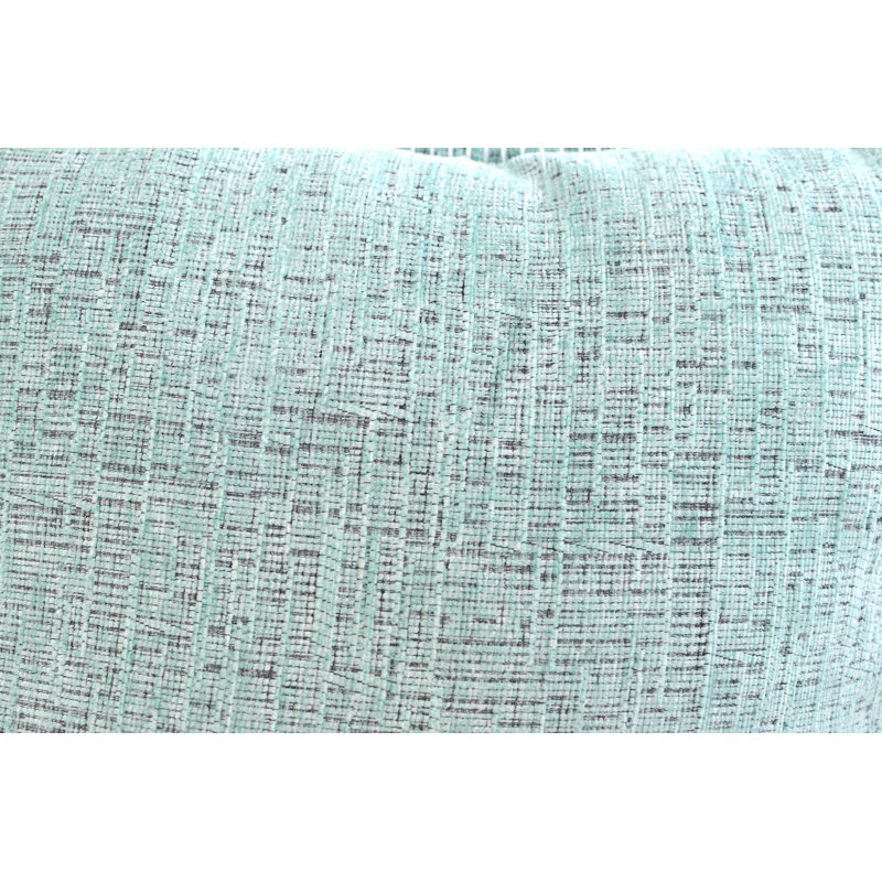 Mint Green Chenille Square Throw Pillow Covers with Piped Edges