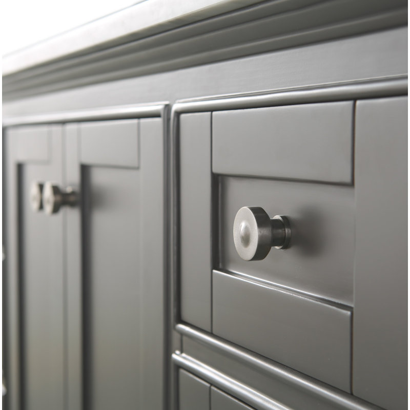 Audrey 48'' W Single Vanity, Sapphire Gray/Brushed Nickel, Carrara White Marble