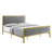 Kinzie Tufted Velvet Upholstered Low Profile Standard Bed with Headboard & Footboard and Gold-Finished Metal Frame-92328266-92712547