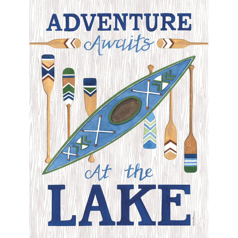 Aventures dans le lac, H 36 po x l 24 po x P 1,25 po