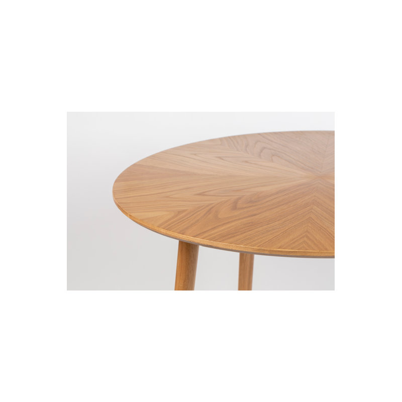 Fabio Round Solid Oak Dining Table, Brown