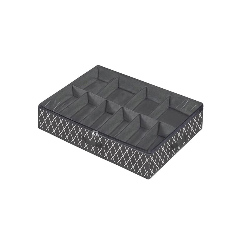 Under-bed Shoe Storage Box Transparent Packing Storage Box Foldable Non-woven Lattice Storage Bag