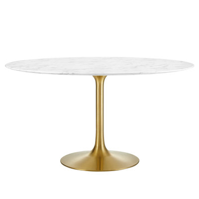  Lippa Oval Artificial Marble Dining Table