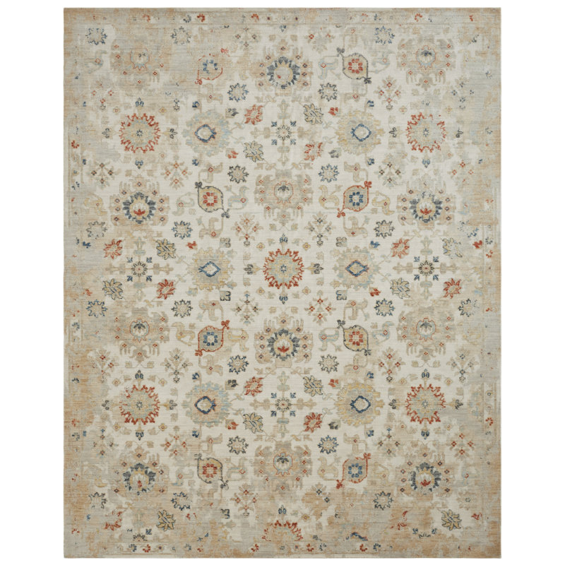 Rosemont Wool Oriental Area Rug in Ivory, Rectangle 8'6" x 11'6"