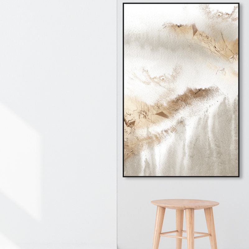 " Abstract Delicate Majestic ", Floater Framed Print, 30" H x 20" W , Black