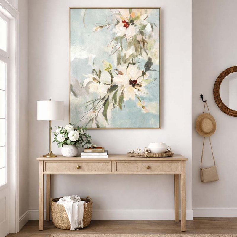 Danse florale, toile peinte à la main