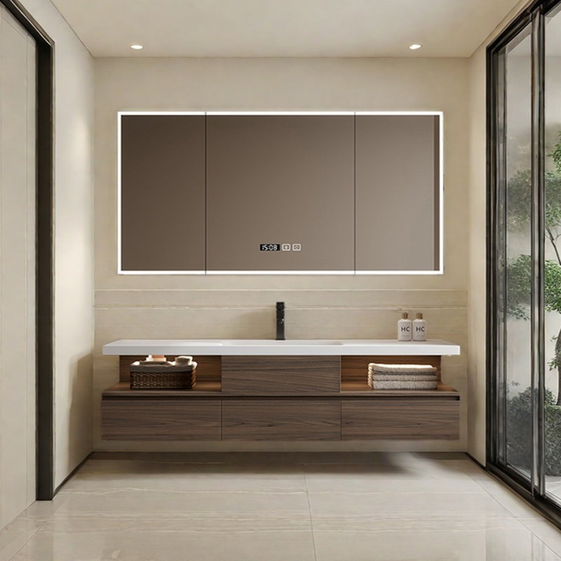 Armoire de salle de bain rétro légère et luxueuse, H 19,6 po x l 63 po x P 21,6 po