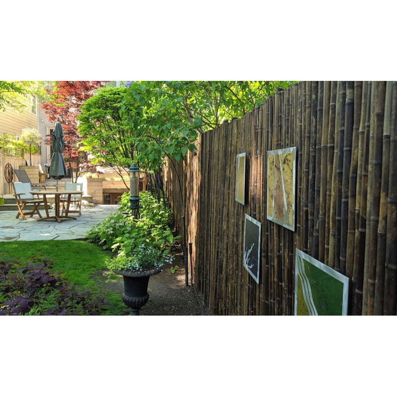 Clôture en bambou noir H 72 po x l 48 po