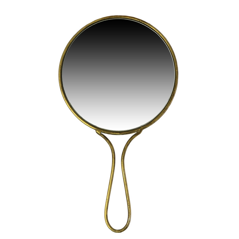 Miroir lena à la main, laiton-laiton rond