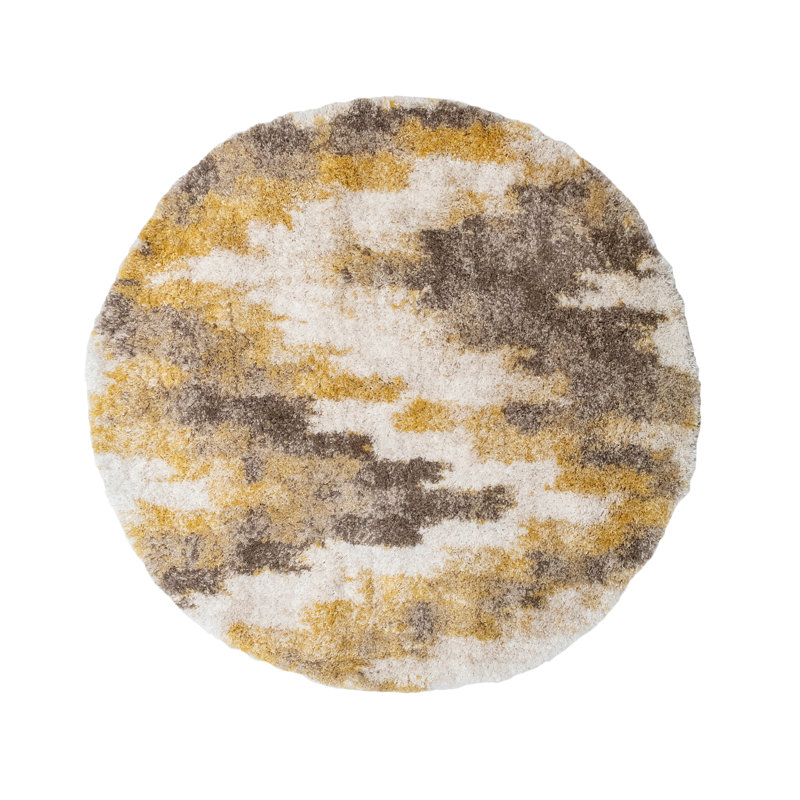 Asay Performance Abstract Indoor Rug, Round 5'