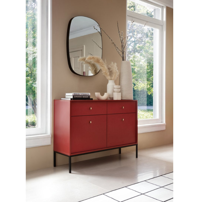Olmo 103.5cm Sideboard, Red/Brown