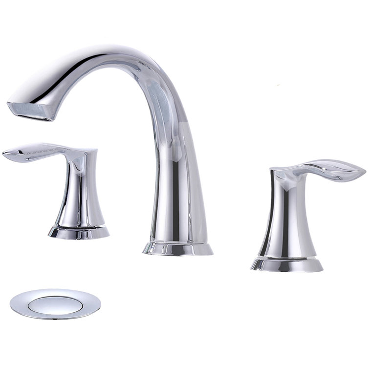 Widespread 2-handle Bathroom Faucet with Drain Assembly