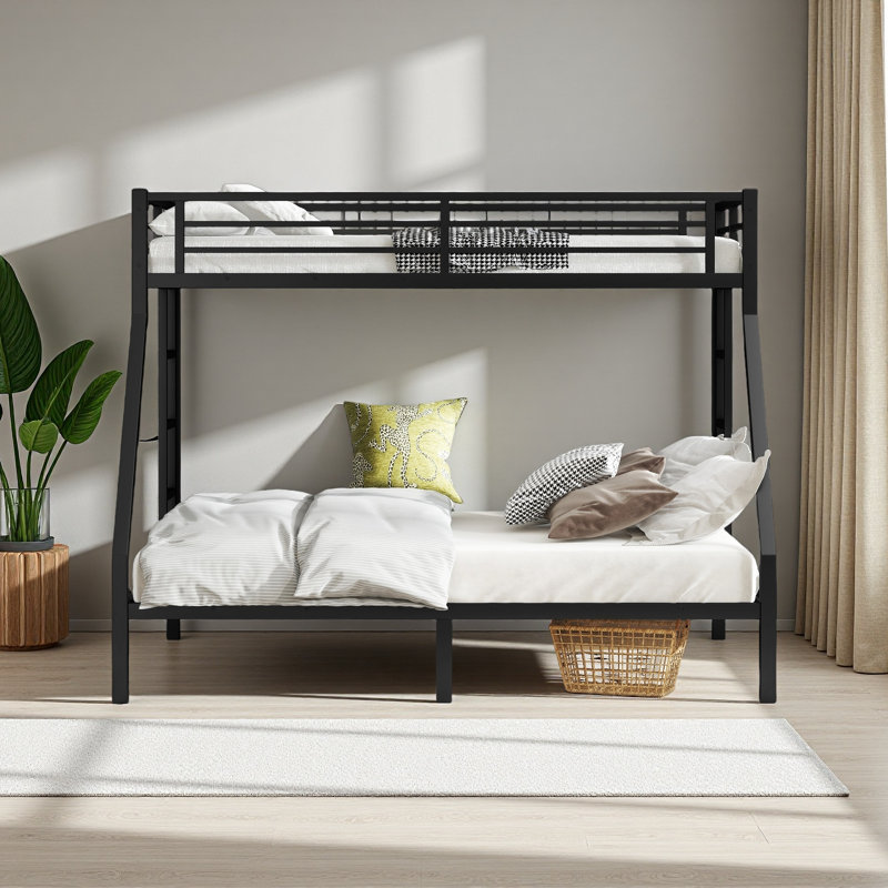 Lit superposé simple au-dessus de grand lit en métal pour les adolescents et les adultes, peu encombrant / réduit le bruit