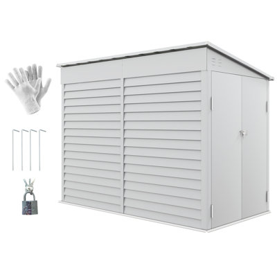 5 ft. W x 9 ft. D Metal Lear-To Storage Shed