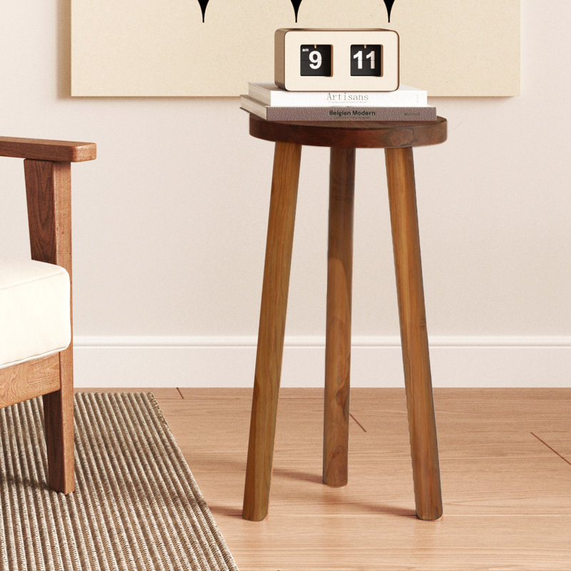  Round  Wood Plant Stand, 24" H x 11.8" L x 11.8" D