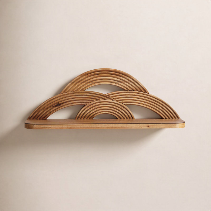 MDF and Wood Wall Shelf with Arches