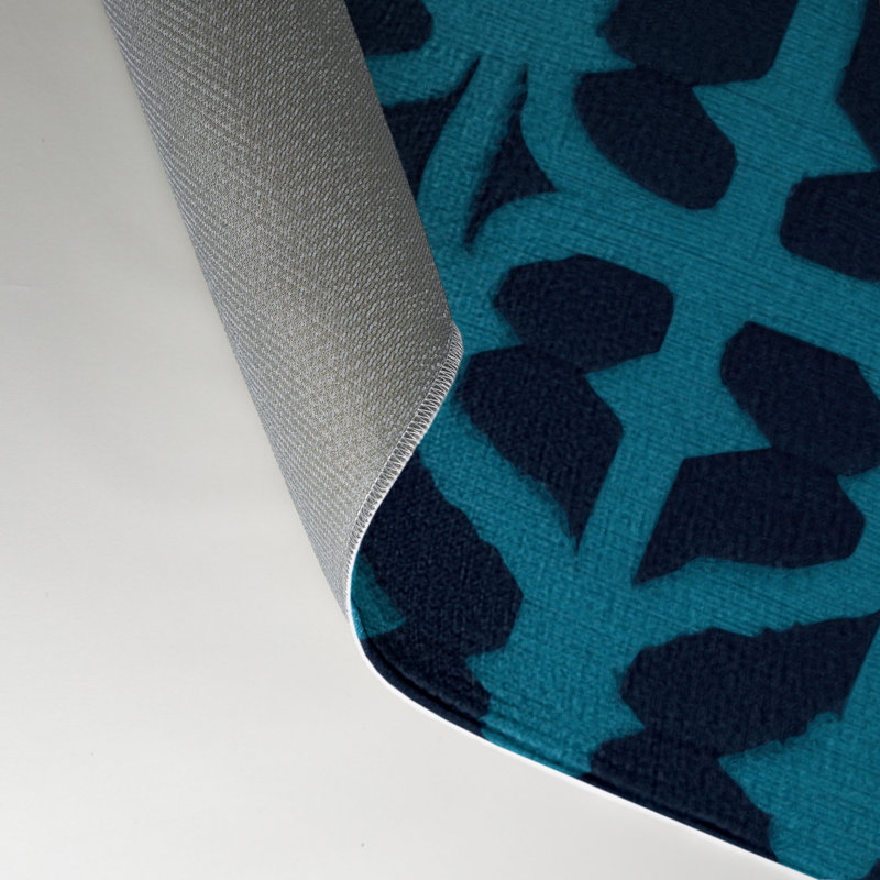 Tapis bleu intérieur et extérieur Trellis, Rectangle 5 pi x 7 pi