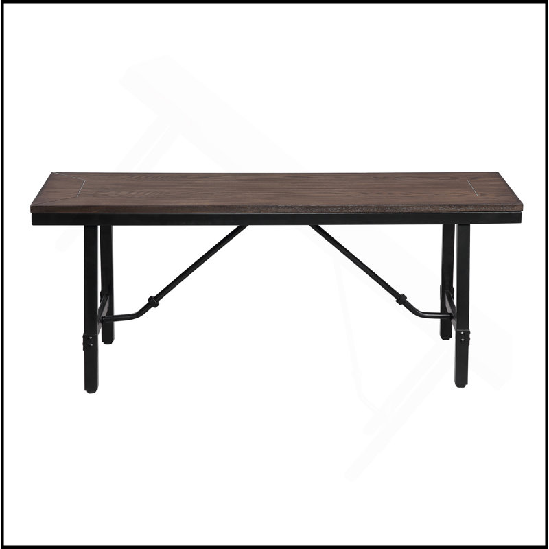 Banc chêne et noir rectangulaire