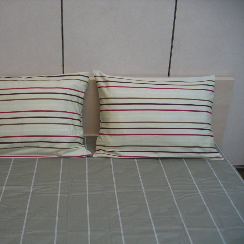 Striped Fitted Sheet, Queen Fitted Sheet and 1 Pillowcase
