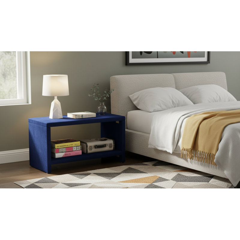 Stoffel Nightstand, Navy Velvet