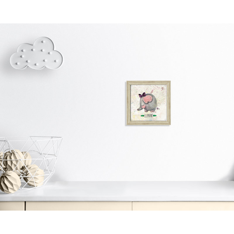 Jungle Day 3' Wall Decal, Beige Flat Framed, 12" H x 12" W x 0.6" D