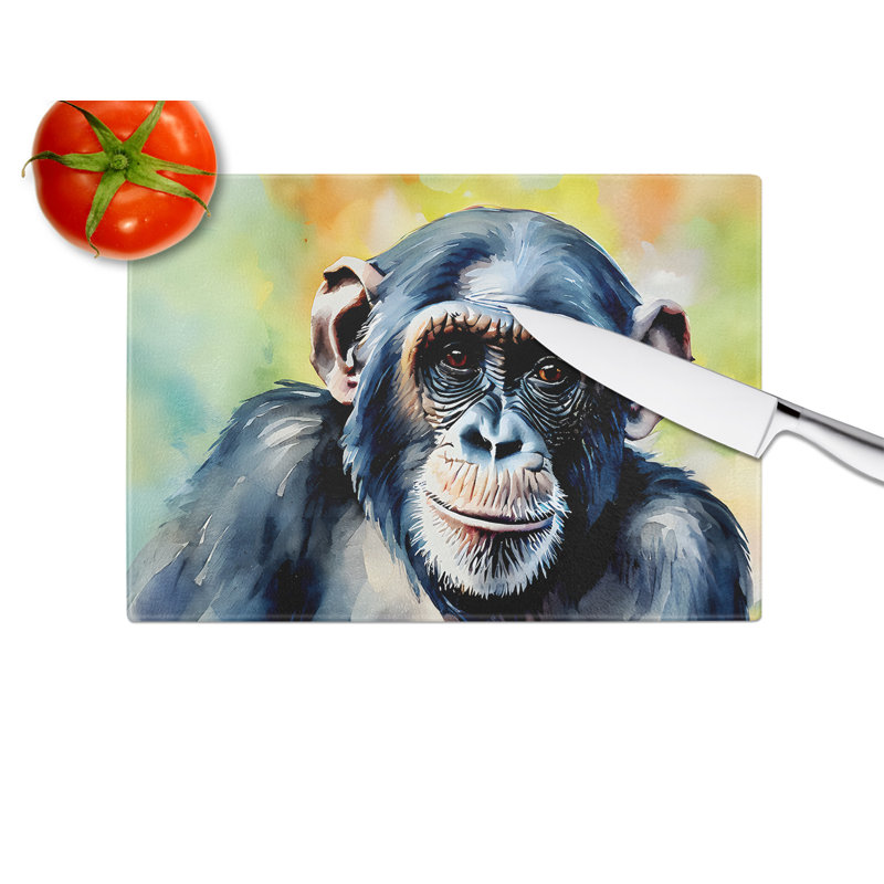 Chimpanzee Glass Cutting Board Large