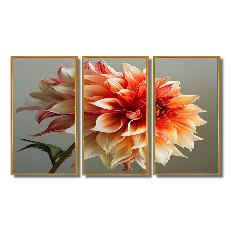 Ensemble de salon Orion - Dahlia, Cadre flottant doré, H 28 po x l 36 po x P 1 po